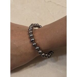 Vintage Solid Sterling Silver Milor Italy Ball Bracelet Size 6.25 Magnetic Clasp
